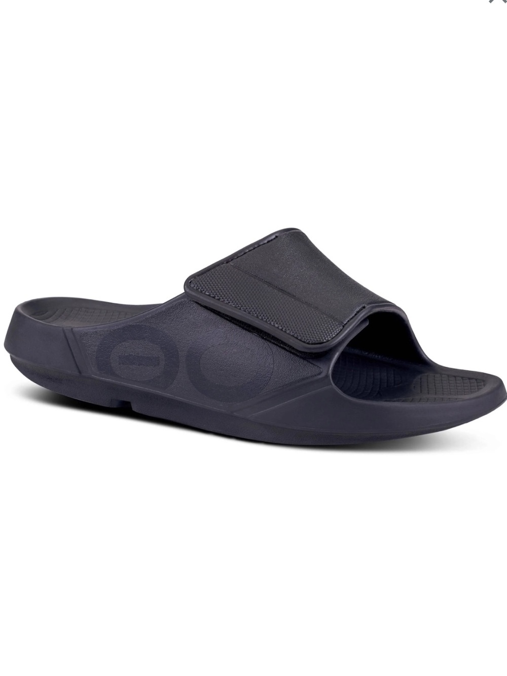OOFOS OOahh Sport Flex Black Recovery Slide Sandal - Unisex Men’s 7/ Women’s 9